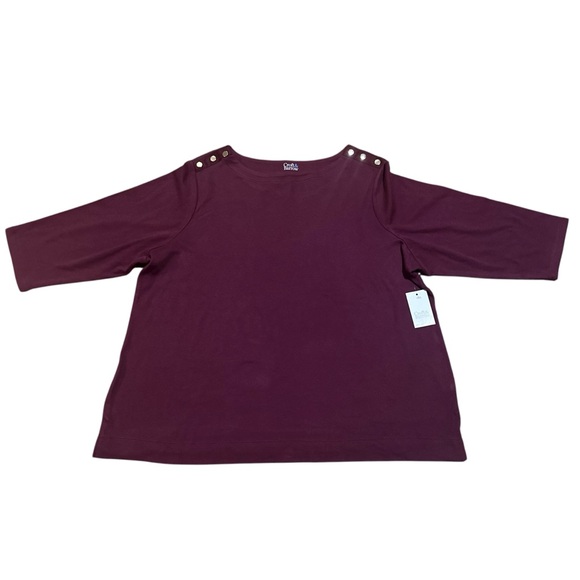 NWT Croft & Barrow Classic Burgundy Top – Size 2X (Women’s Plus) - Picture 3 of 5
